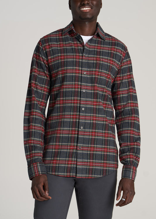        American-Tall-Men-Flannel-Nelson-CharcoalMelange-Olive-front