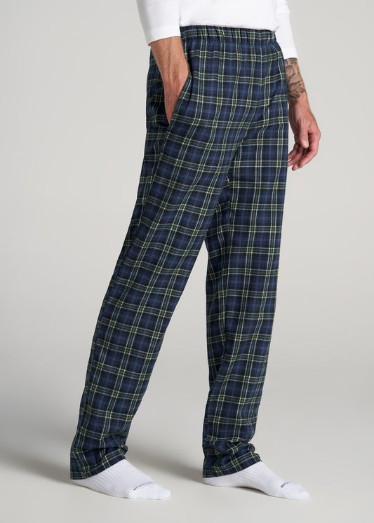    American-Tall-Men-Flannel-Pajamas-Green-Navy-Plaid-side
