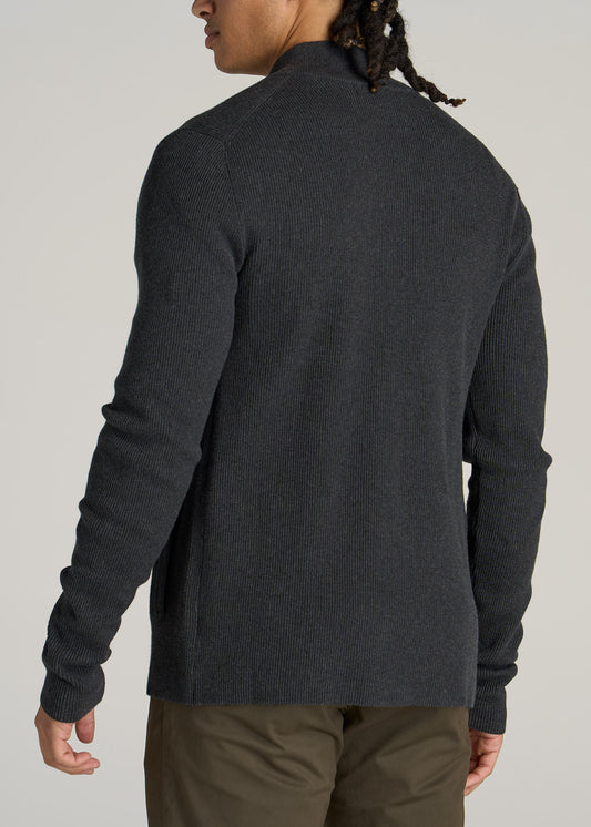    American-Tall-Men-Full-Zip-Sweater-Charcoal-Mix-back