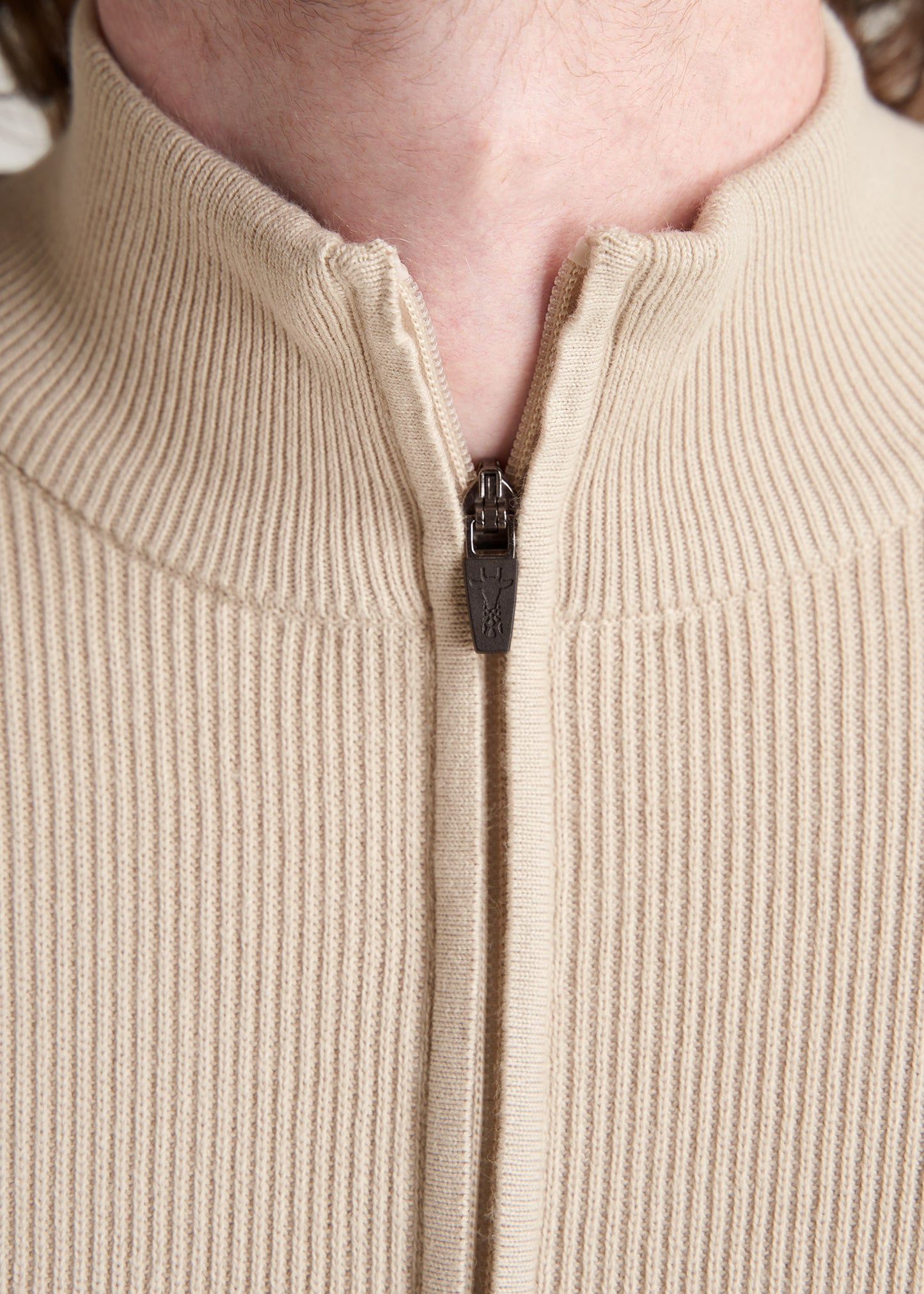 American-Tall-Men-FullZip-Sweater-BeigeMix-detail