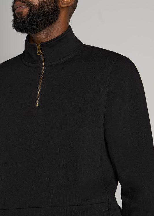       American-Tall-Men-Heavyweight-French-Terry-Quarter-Zip-Pullover-Vintage-Black-detail