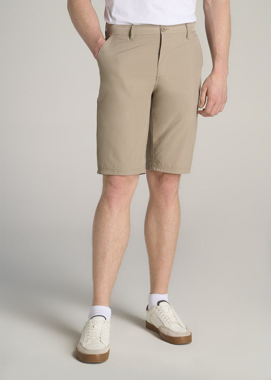       American-Tall-Men-Hybrid-Shorts-Light-Khaki-front