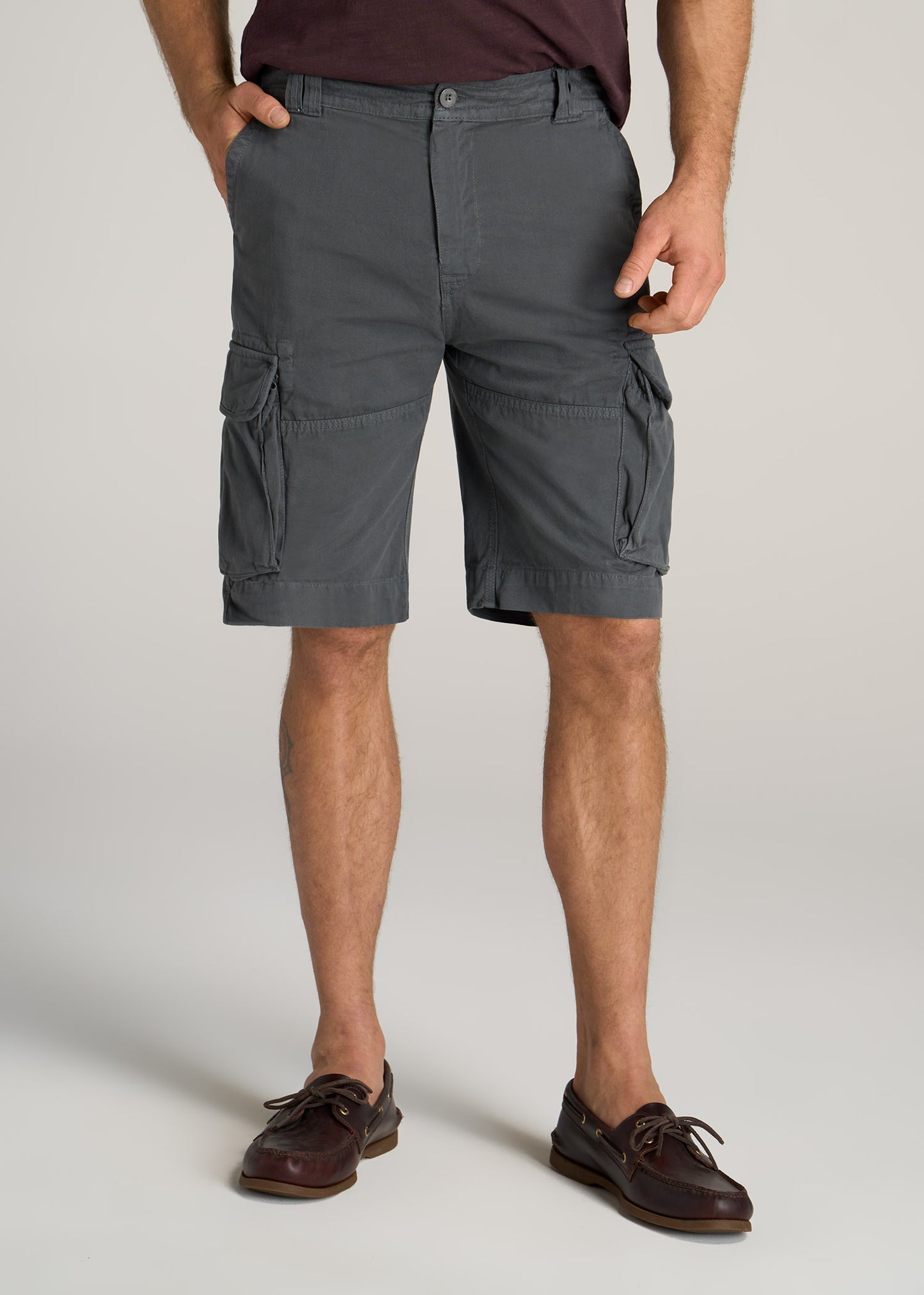       American-Tall-Men-LJ-Cargo-Pocket-Shorts-Flint-Grey-front