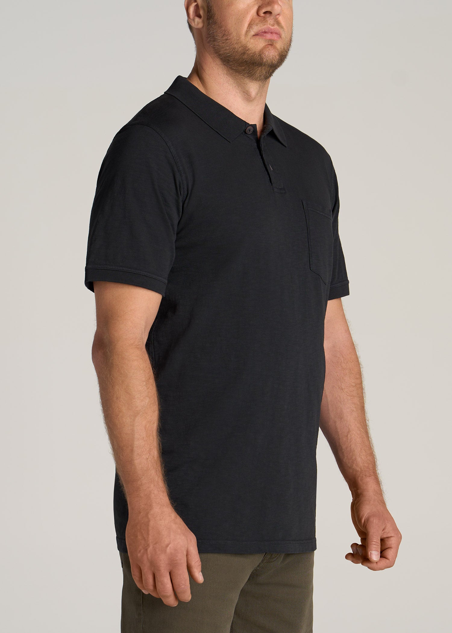         American-Tall-Men-LJ-Slub-Pocket-Polo-Shirt-Vintage-Black-side