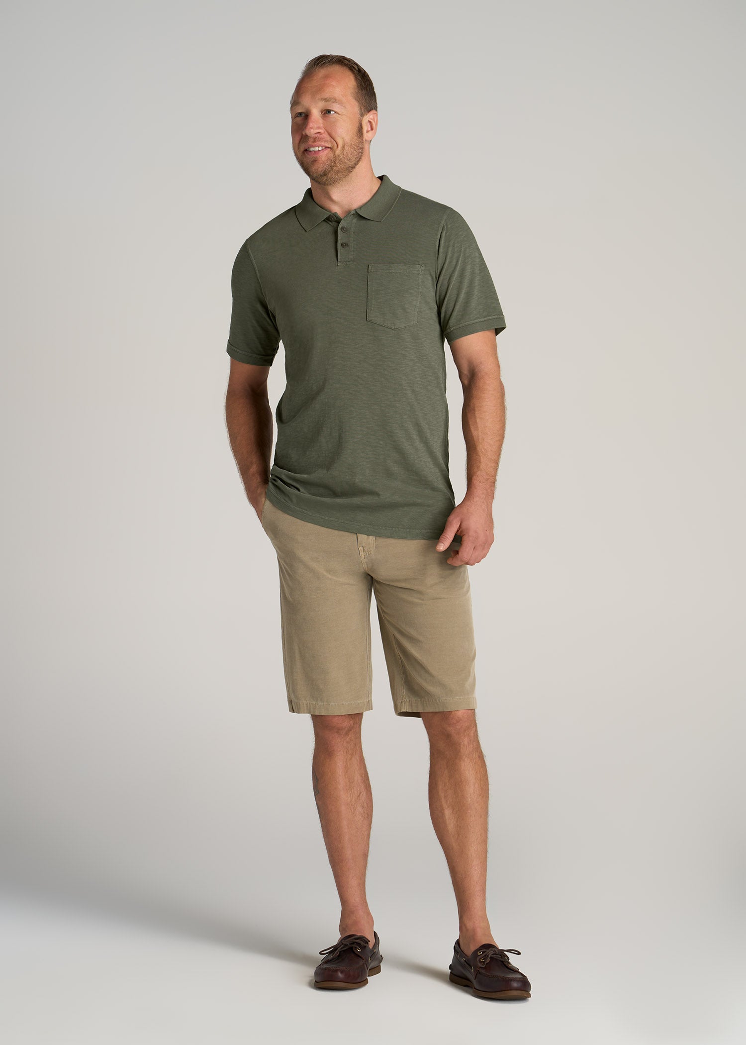     American-Tall-Men-LJ-Slub-Pocket-Polo-Shirt-Vintage-Canoe-Green-full