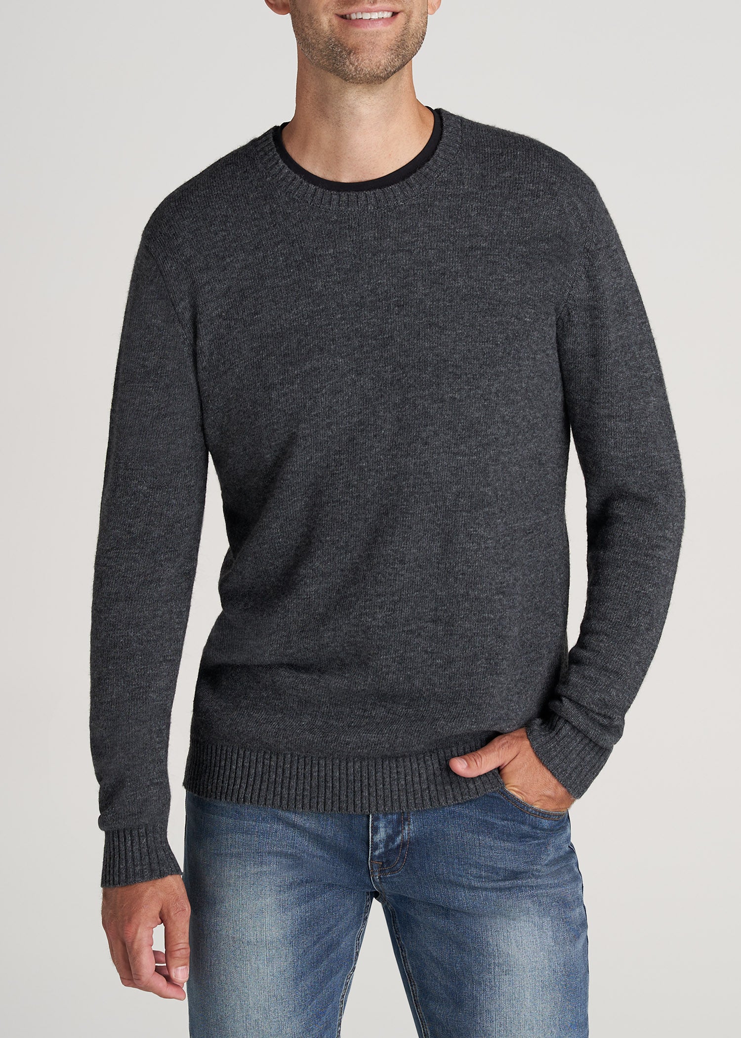 American-Tall-Men-LJ-Wool-Sweater-CharcoalMix-front