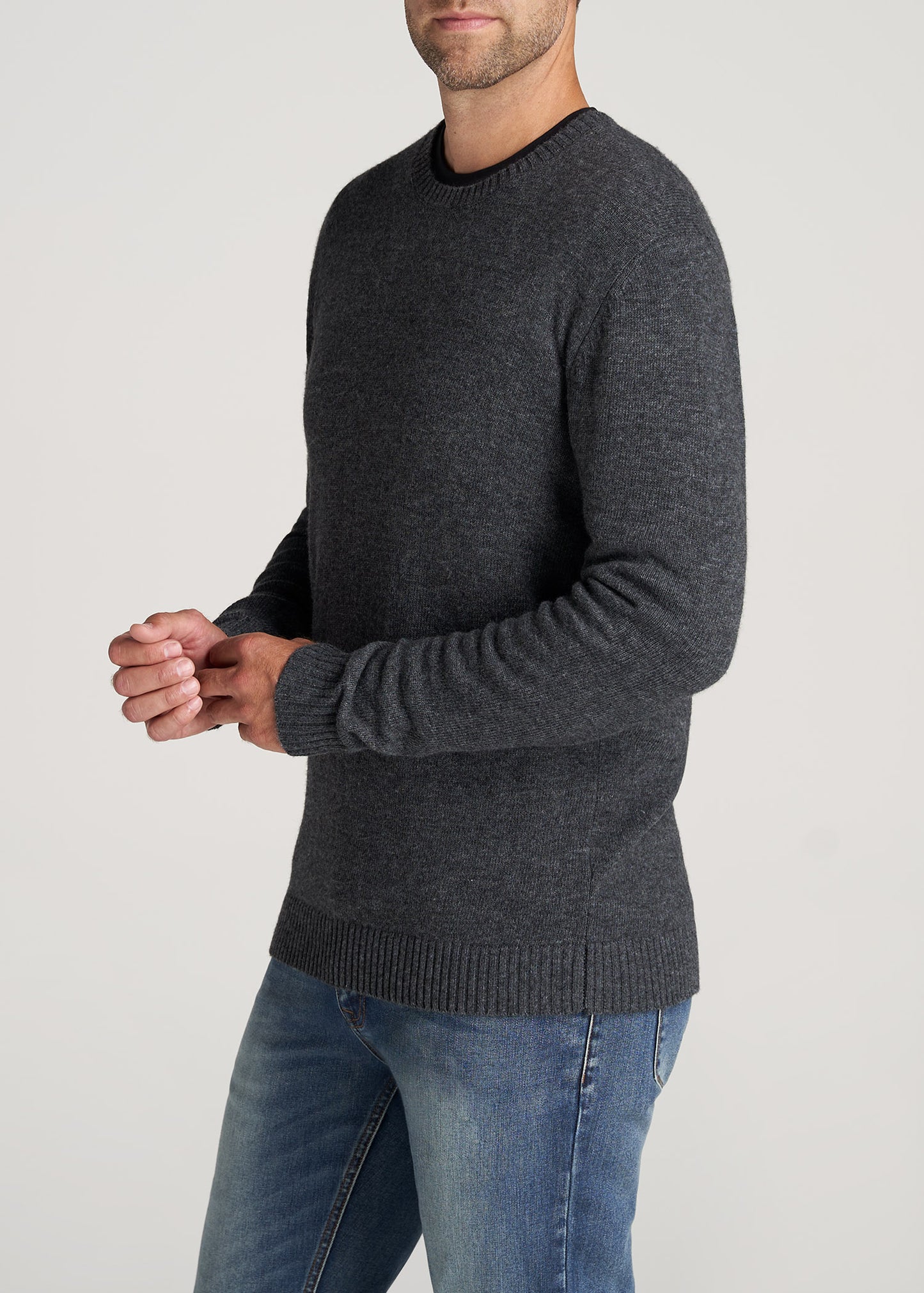 American-Tall-Men-LJ-Wool-Sweater-CharcoalMix-side