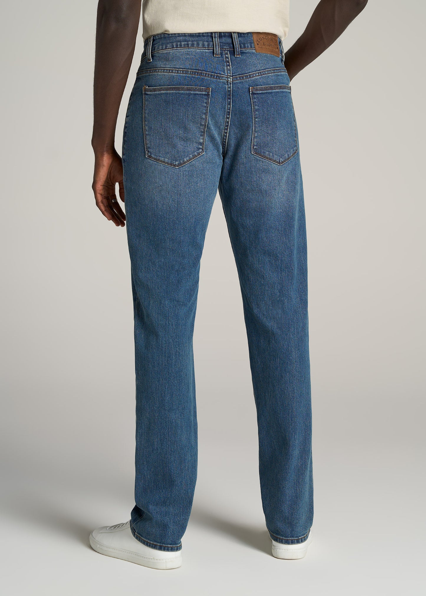    American-Tall-Men-LJS-Rugged-J1-STRAIGHT-LEG-Jeans-Worker-Blue-back