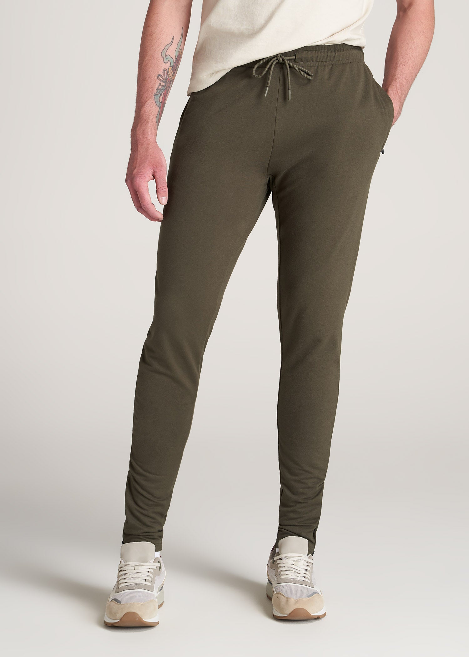       American-Tall-Men-Light-Weight-Tapered-French-Terry-Jogger-Camo-Green-front