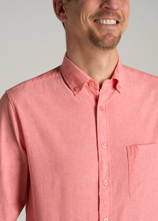         American-Tall-Men-Linen-Long-Sleeve-Shirt-Dusty-Red-detail
