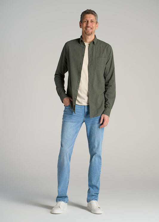    American-Tall-Men-Linen-Long-Sleeve-Shirt-Spring-Olive-full