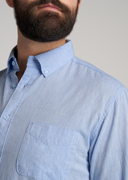     American-Tall-Men-Linen-LongSleeve-Shirt-ClearSky-detail