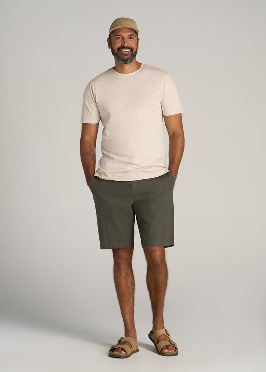American-Tall-Men-Linen-Shorts-Spring-Olive-full