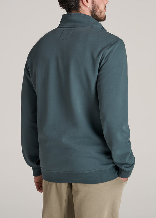    American-Tall-Men-Mens-80-20-Fleece-Quarter-Zip-Sweatshirt-Dark-Cyan-back