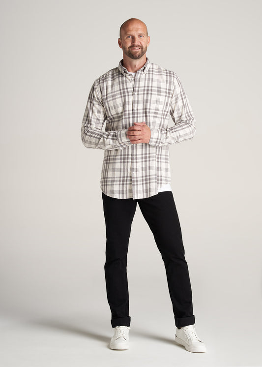    American-Tall-Men-Nelson-ButtonDown-Shirt-GreyPlaid-fulL