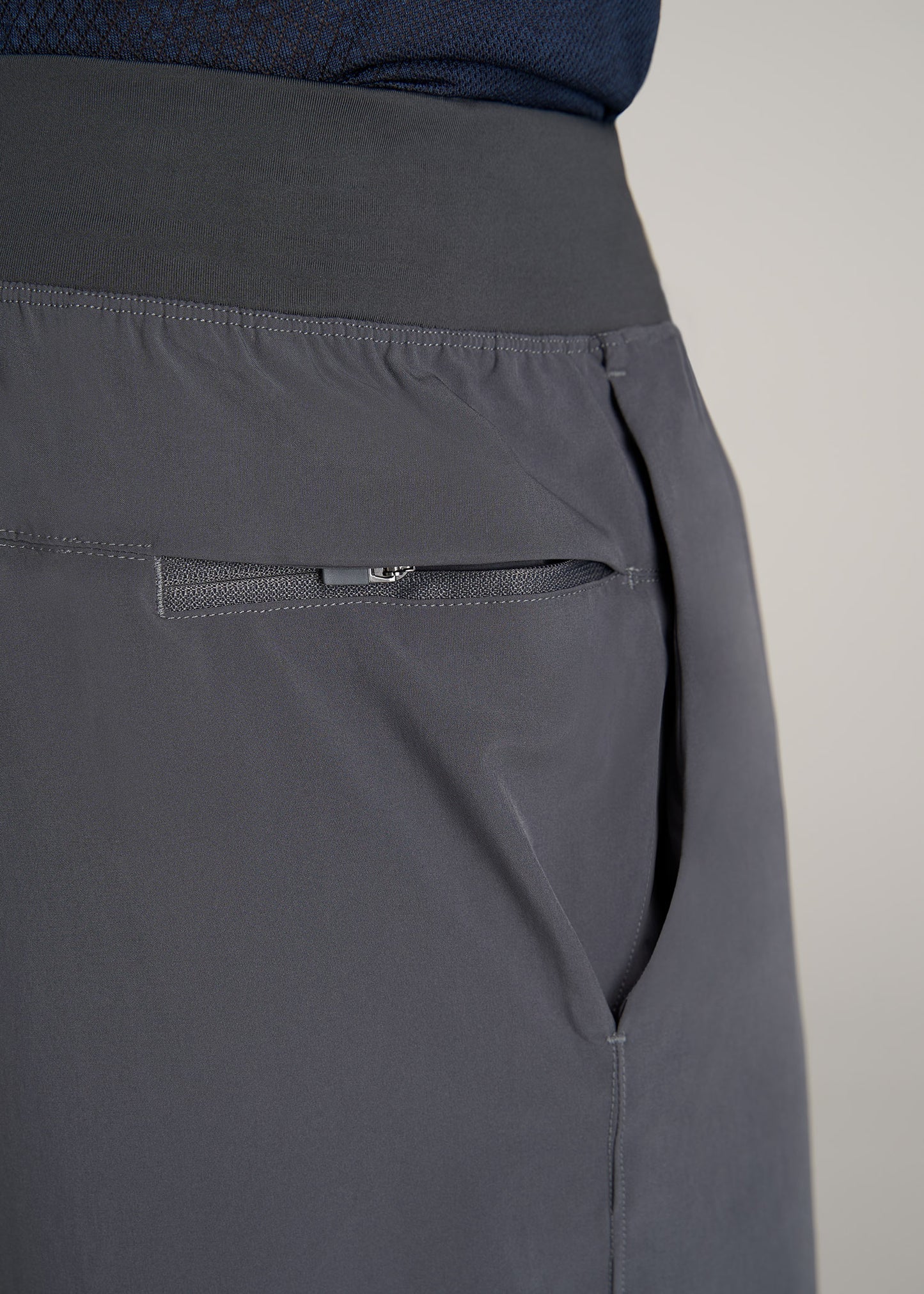    American-Tall-Men-Performance-Stretch-Woven-Shorts-Iron-Grey-detail