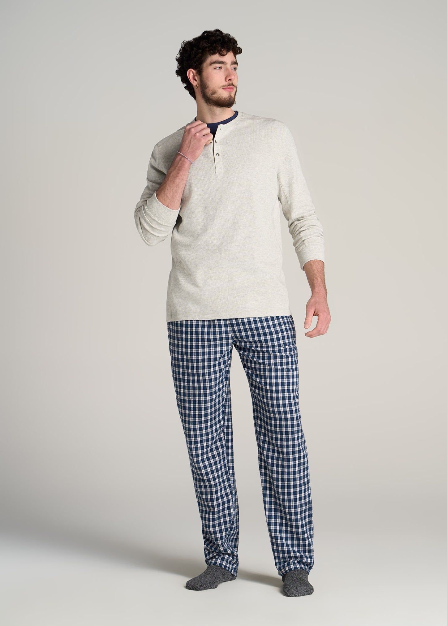 American-Tall-Men-Plaid-Pajama-Pants-Navy-White-Plaid-full