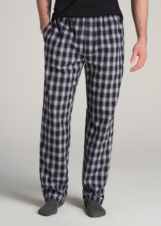American-Tall-Men-Plaid-Pajama-Pants-White-Black-Plaid-front