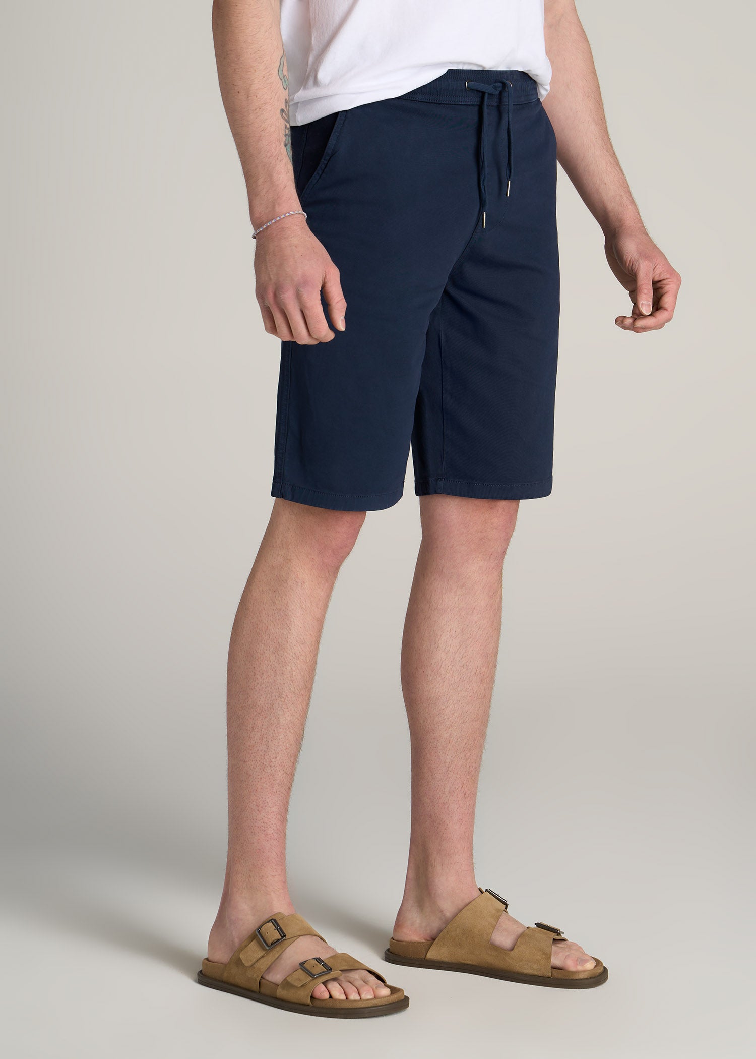 American-Tall-Men-Pull-On-Stretch-Twill-Shorts-Navy-side