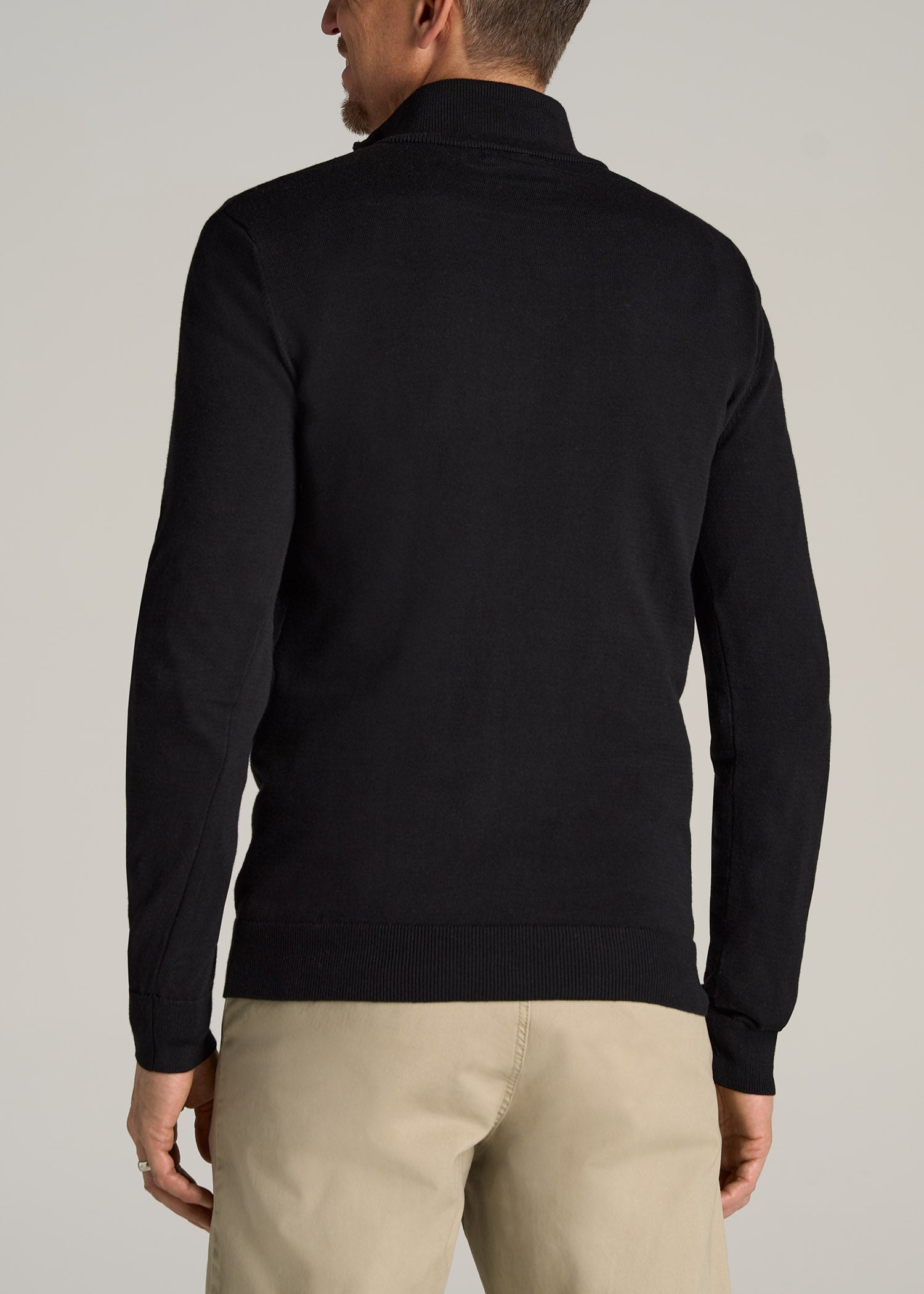    American-Tall-Men-Quarter-Zip-Sweater-Black-back