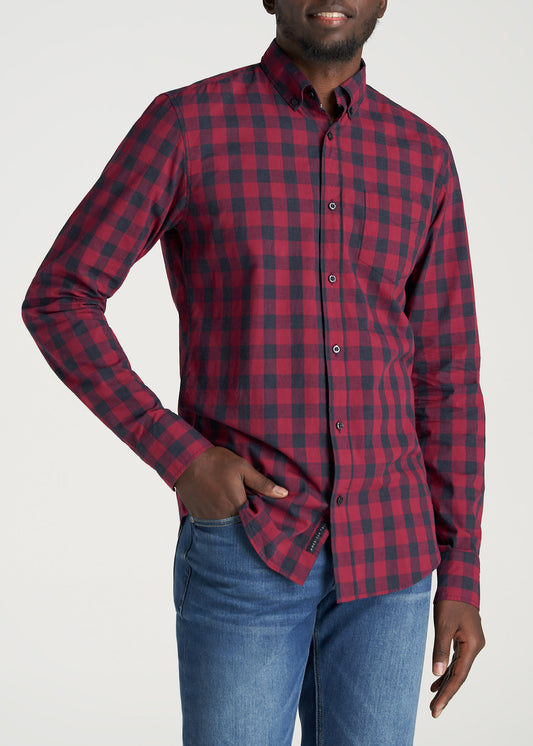    American-Tall-Men-SoftWash-Tall-ButtonUp-Shirt-RedDeepDenimPlaid-front