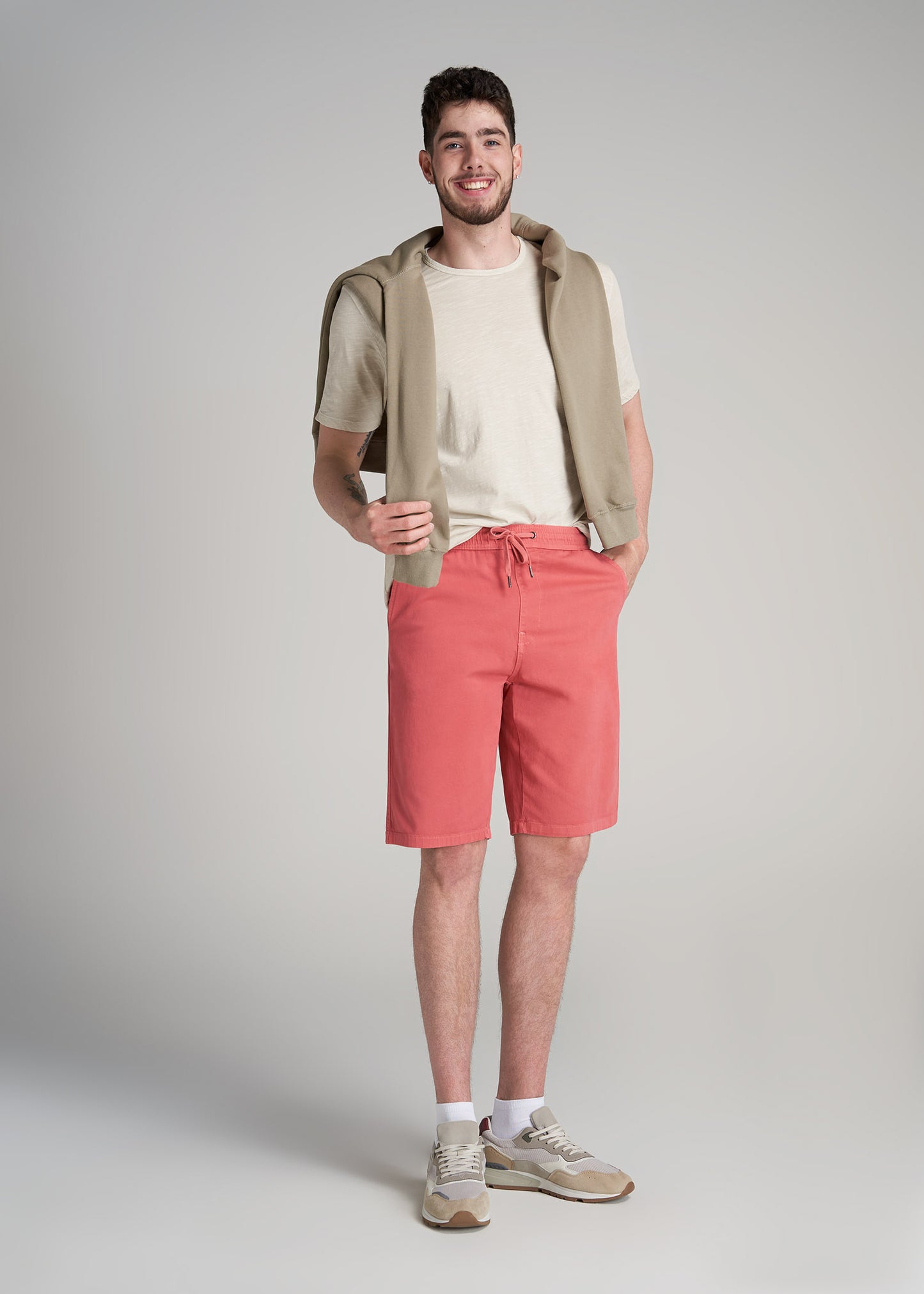    American-Tall-Men-Stretch-Twill-Pull-On-Shorts-Canyon-Red-full