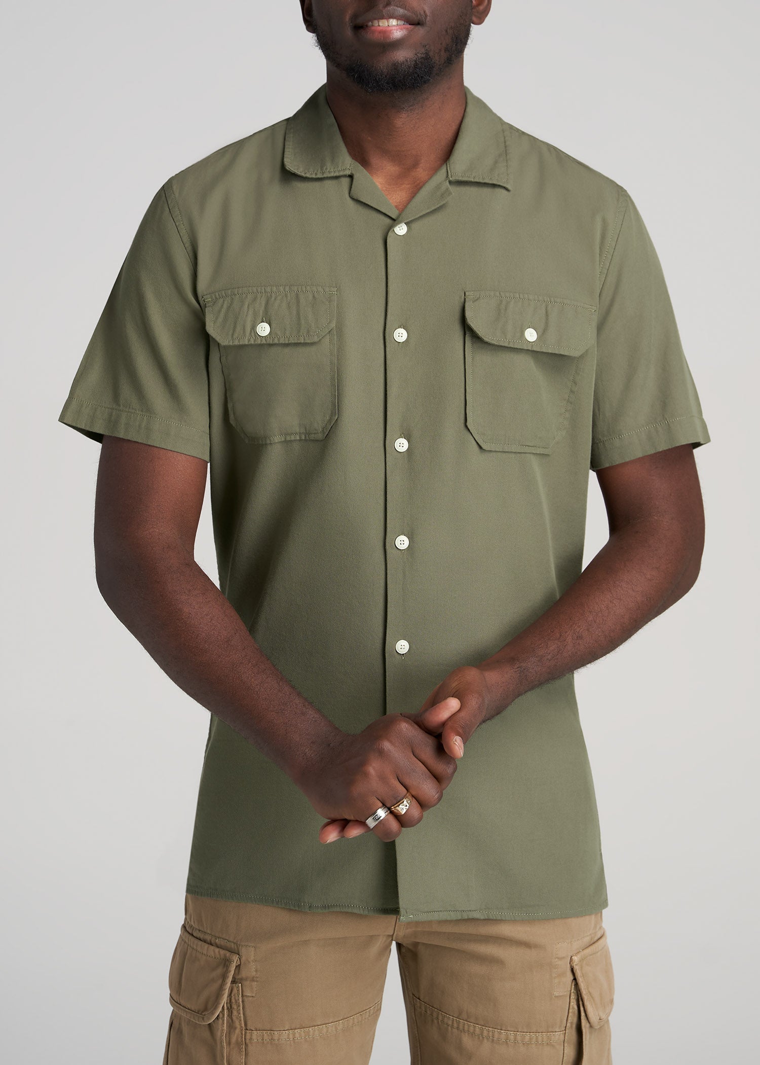    American-Tall-Men-TwoPocket-CampShirt-SurplusGreen-front