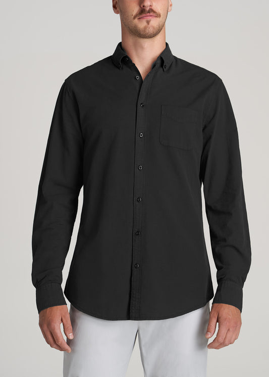    American-Tall-Men-Vintage-Wash-Oxford-Shirt-Black-front