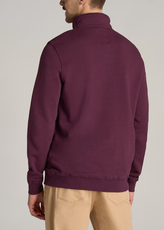    American-Tall-Men-Wearever-Fleece-Quarter-Zip-Sweatshirt-Maroon-back