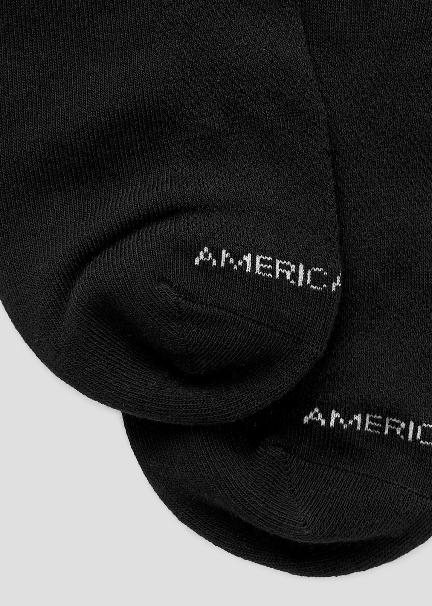    American-Tall-Mens-Athletic-Crew-Socks-X-Large-Size-14-17-Black-3-Pack-Detail