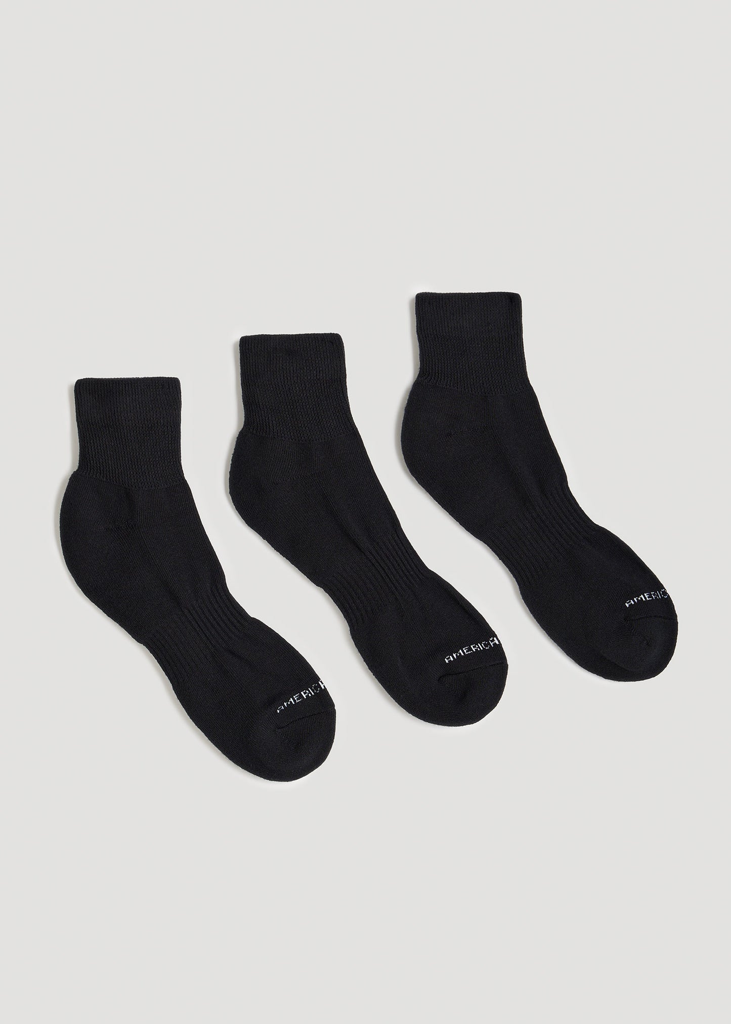       American-Tall-Mens-Athletic-Mid-Ankle-Socks-X-Large-Size-14-17-Black-3-Pack-back