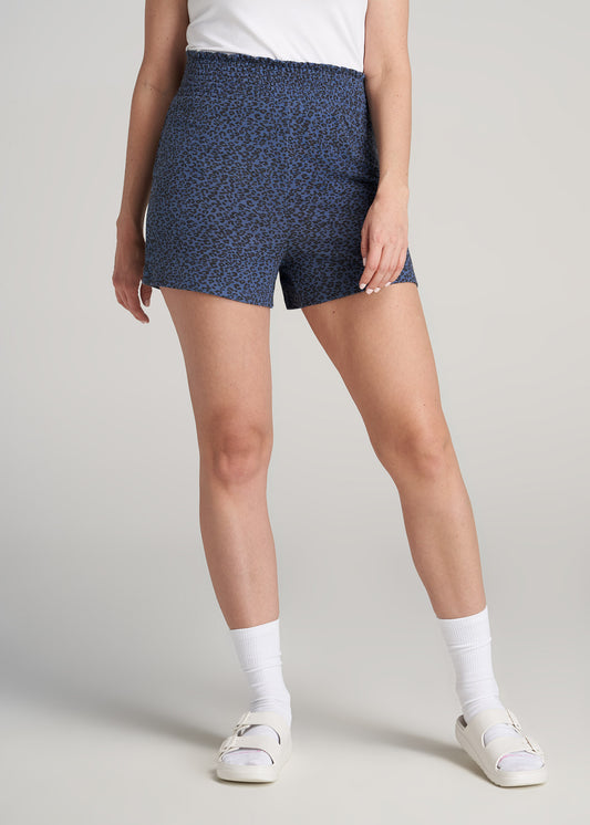    American-Tall-Women-COZY-Pj-LoungeShorts-NavyLeopard-front