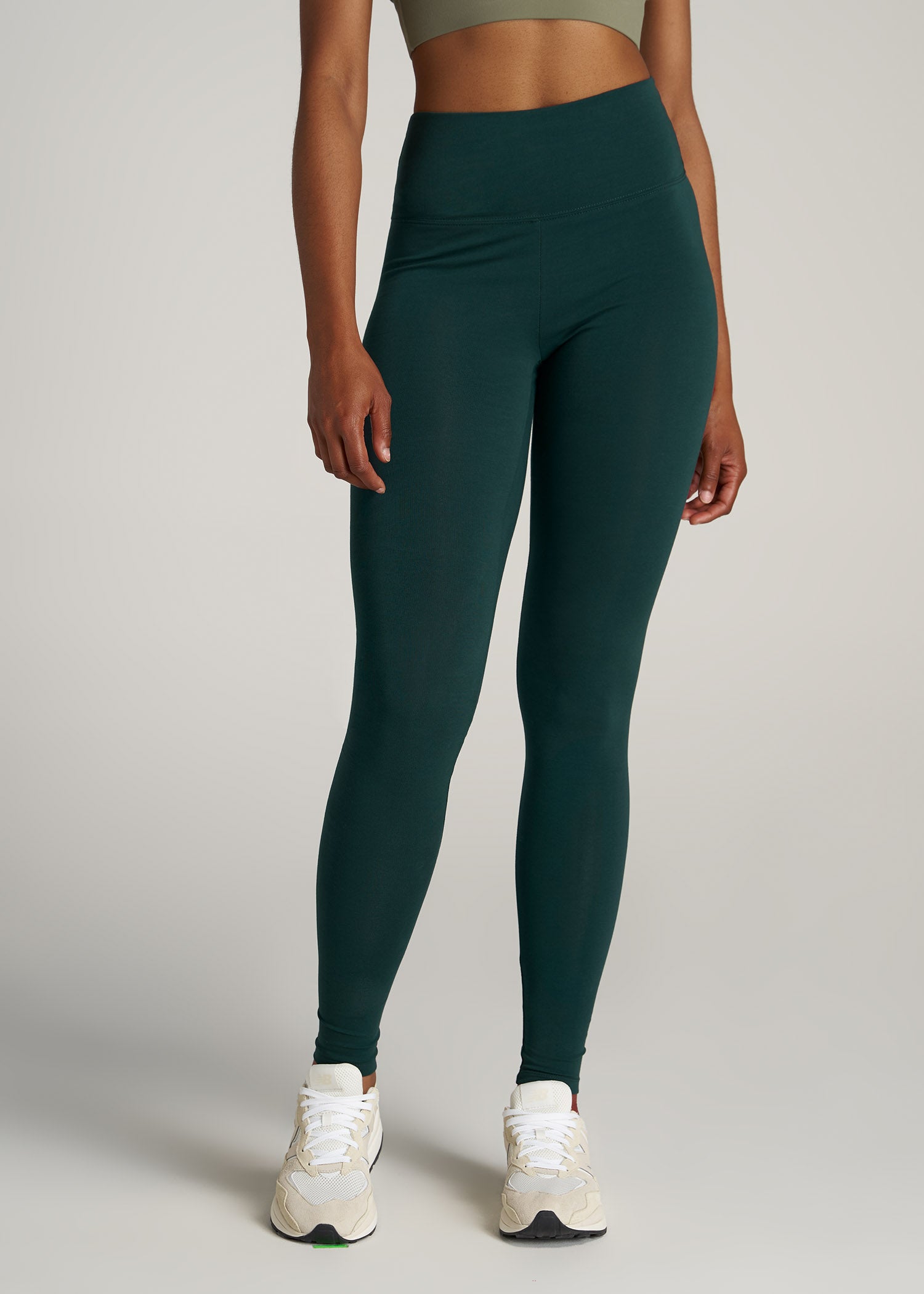     American-Tall-Women-Cotton-Leggings-Emerald-front
