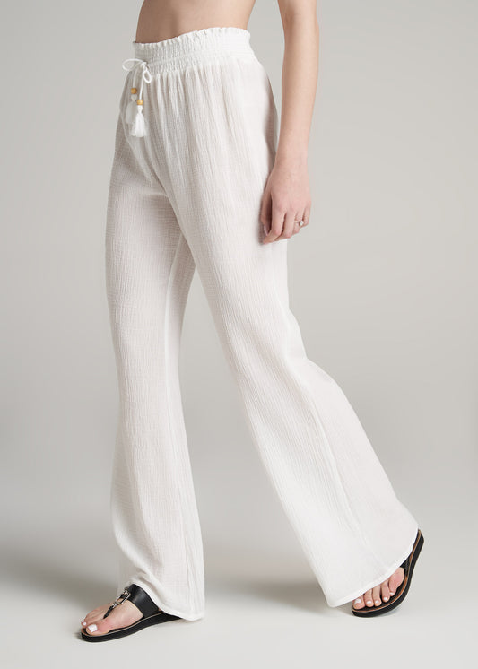      American-Tall-Women-CoverUp-Gauze-Pants-White-side
