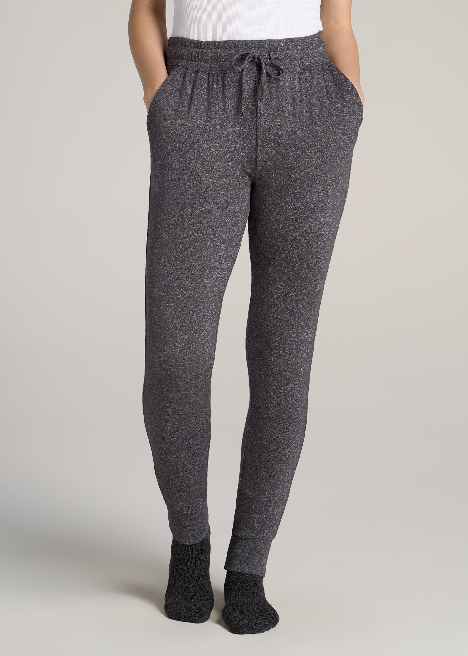 American-Tall-Women-Cozy-Lounge-Joggers-Charcoal-Mix-front
