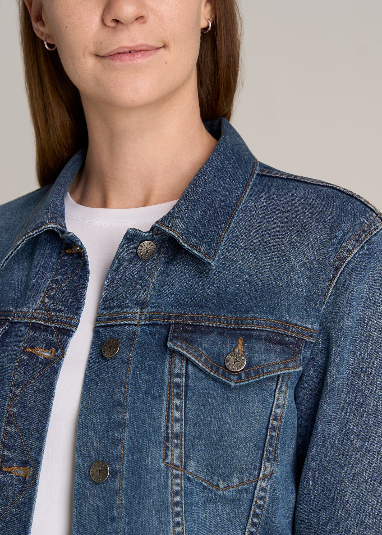    American-Tall-Women-Denim-Jacket-Vintage-Medium-Blue-detail