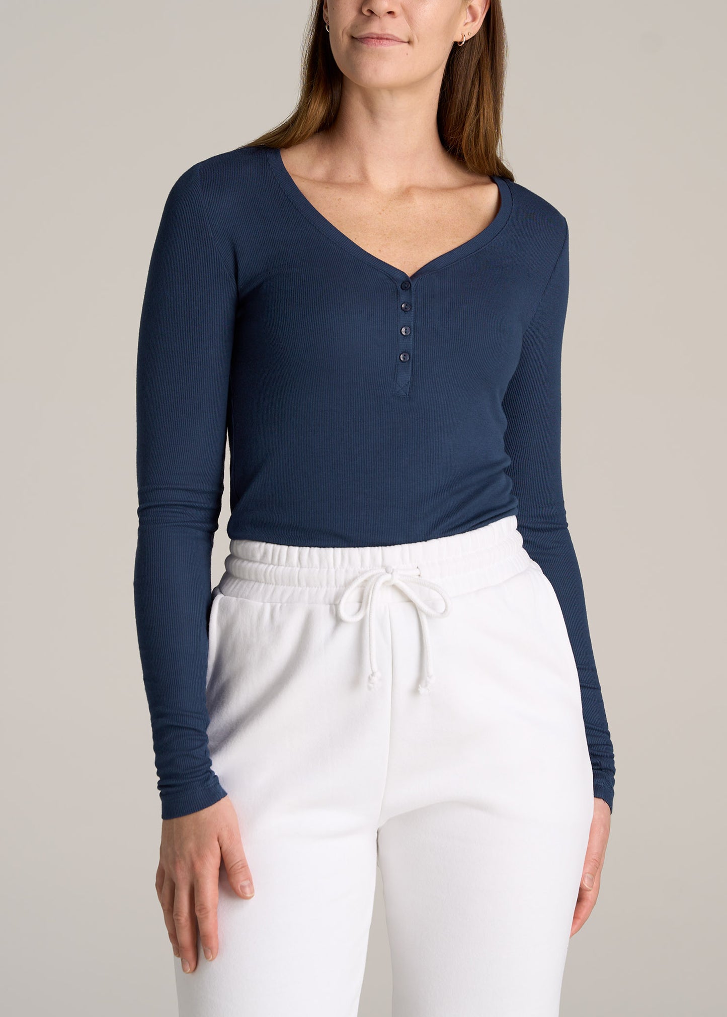        American-Tall-Women-FITTED-Ribbed-Long-Sleeve-Henley-Navy-front