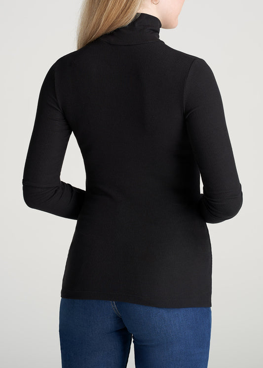 American-Tall-Women-Fitted-LongSleeve-Ribbed-TurtleNeck-Black-back