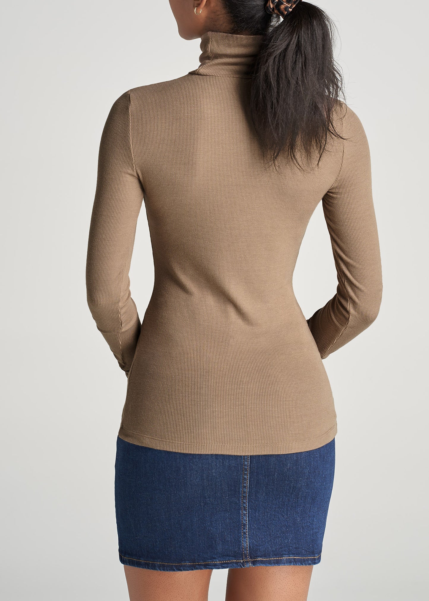 American-Tall-Women-Fitted-LongSleeve-Ribbed-TurtleNeck-Latte-back
