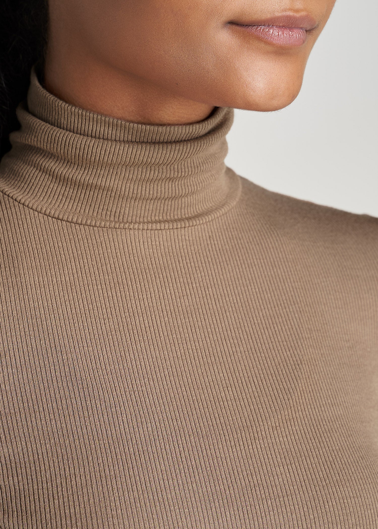     American-Tall-Women-Fitted-LongSleeve-Ribbed-TurtleNeck-Latte-detail