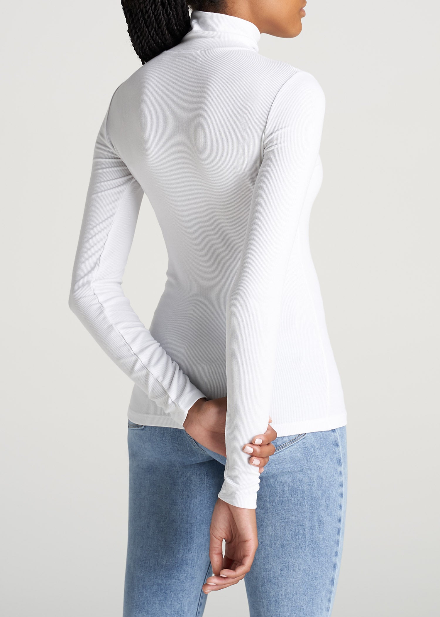 American-Tall-Women-Fitted-LongSleeve-Ribbed-TurtleNeck-White-back