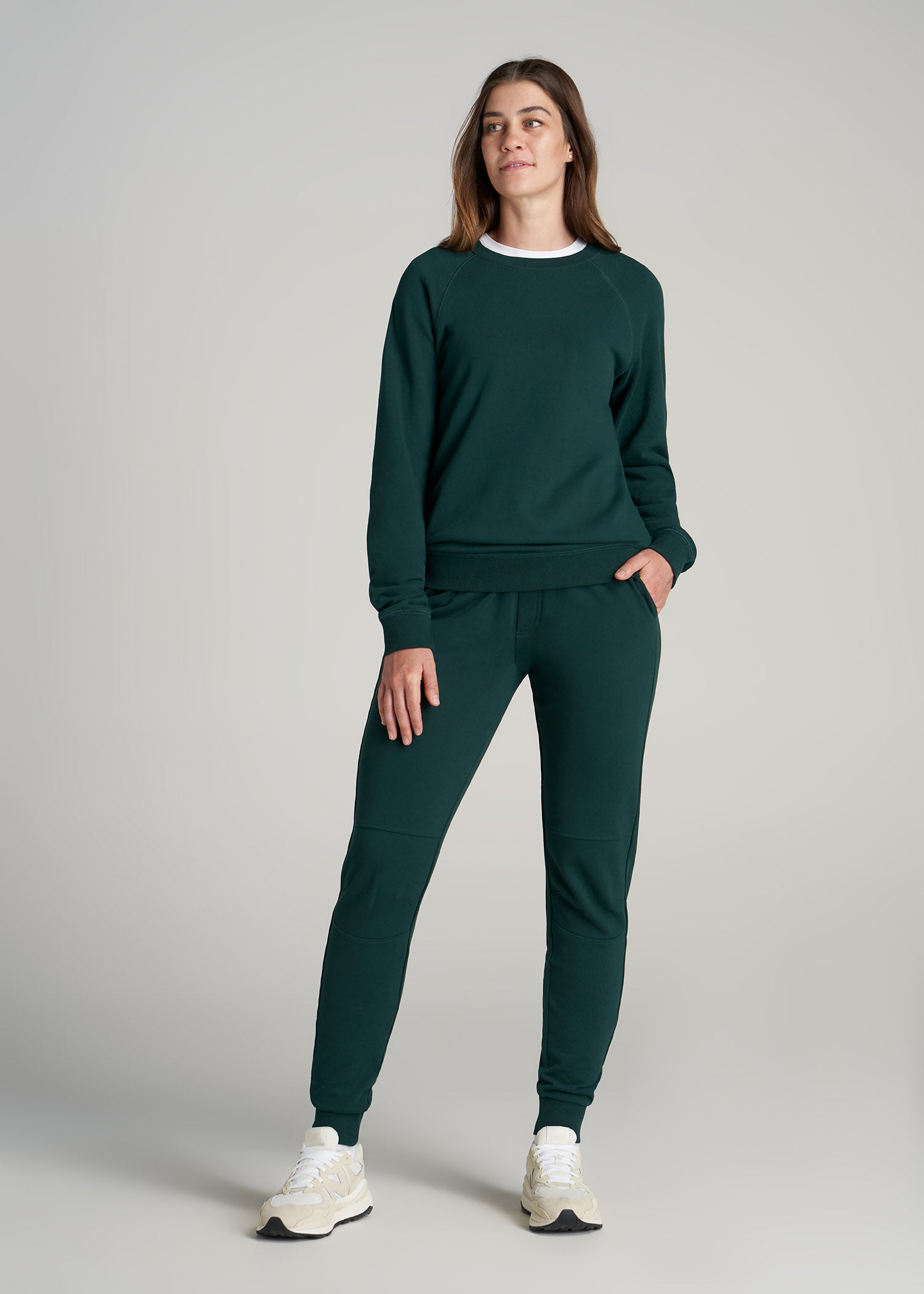       American-Tall-Women-French-Terry-Jogger-Emerald-full
