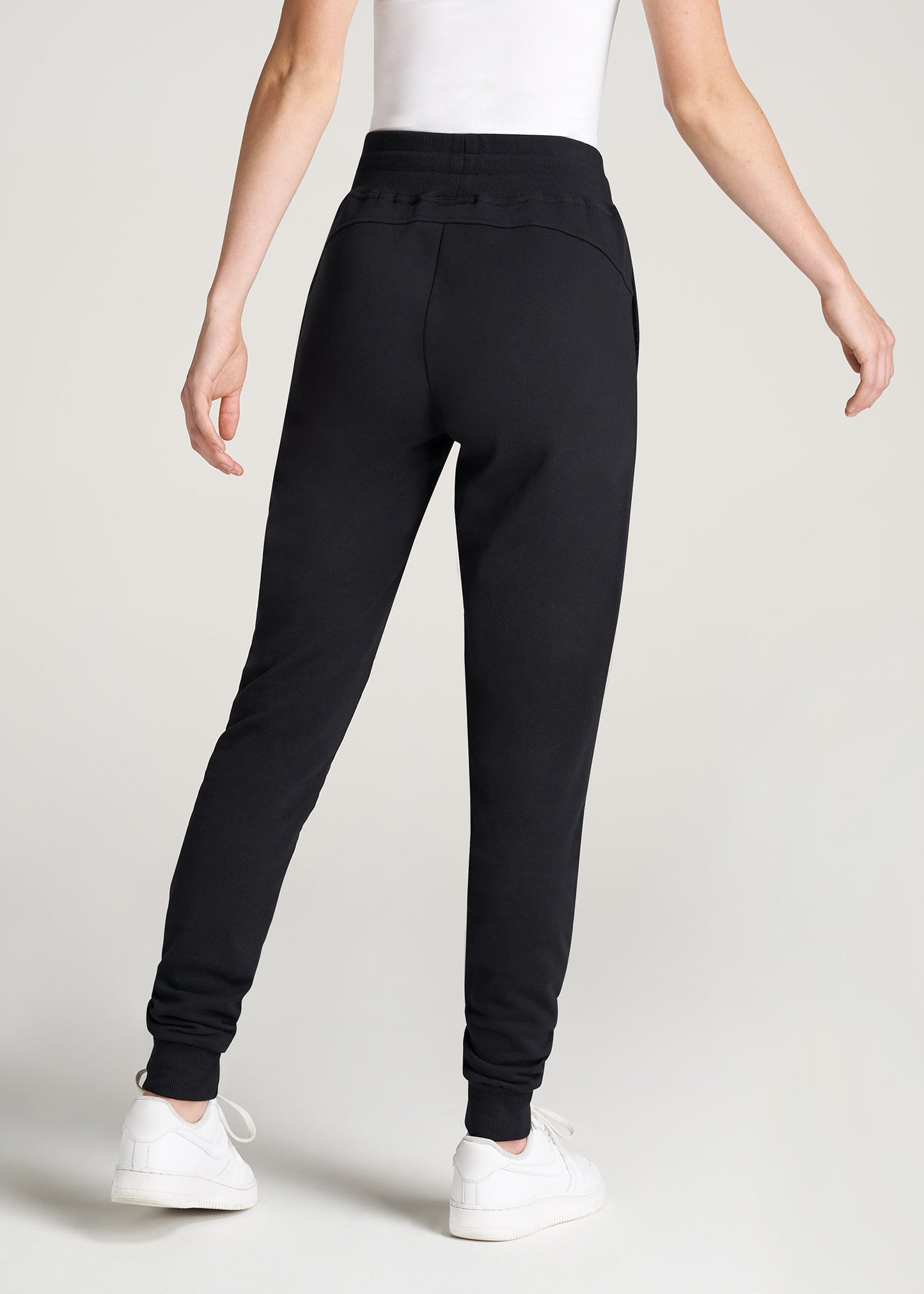 American-Tall-Women-FrenchTerry-Jogger-Black-back