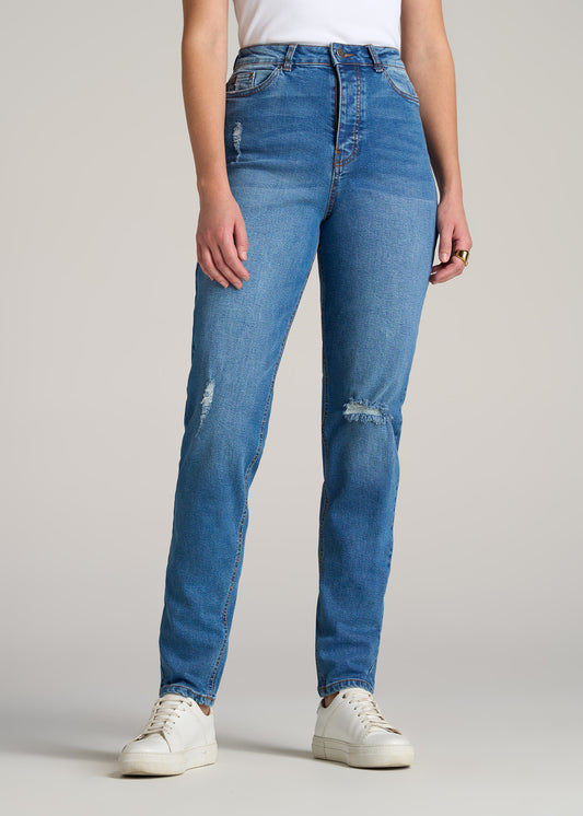       American-Tall-Women-Jada-Mom-Jeans-Bright-Blue-front