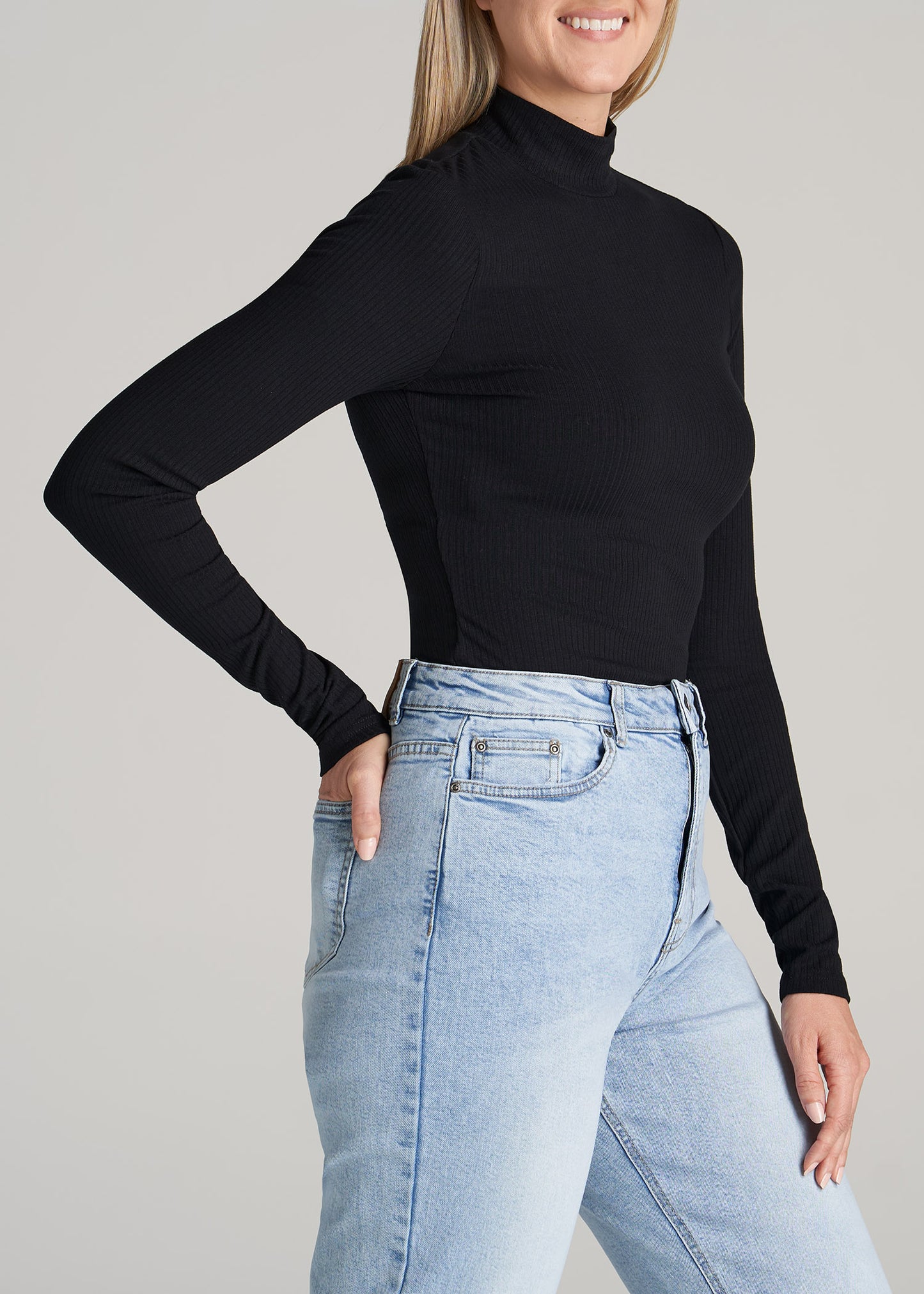         American-Tall-Women-LS-Mock-Neck-Ribbed-Top-Black-side