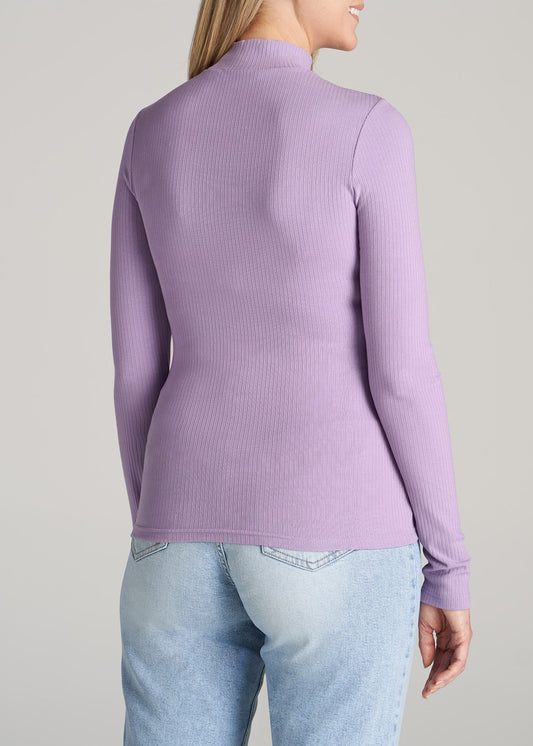      American-Tall-Women-LS-Mock-Neck-Ribbed-Top-Lavender-Frost-back