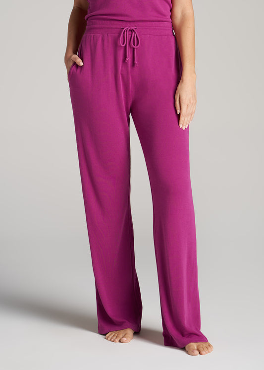       American-Tall-Women-Open-Bottom-Waffle-Lounge-Pant-Pink-Orchid-front