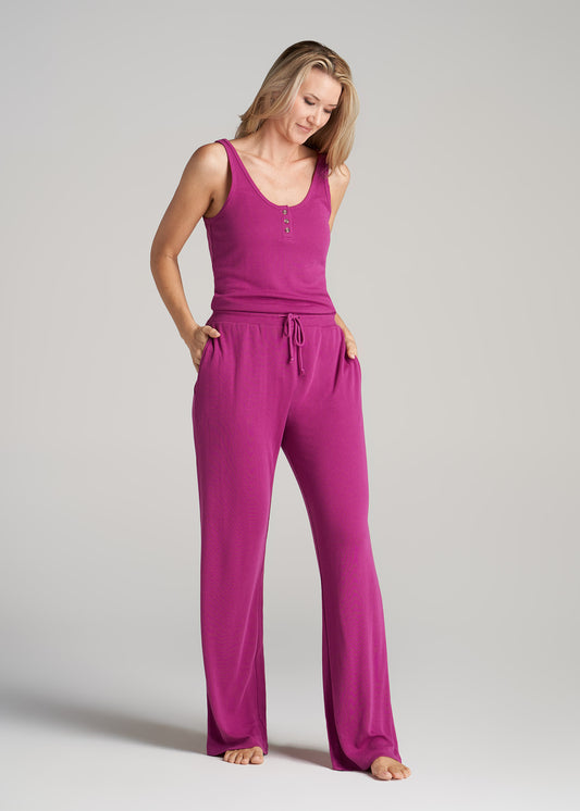    American-Tall-Women-Open-Bottom-Waffle-Lounge-Pant-Pink-Orchid-full