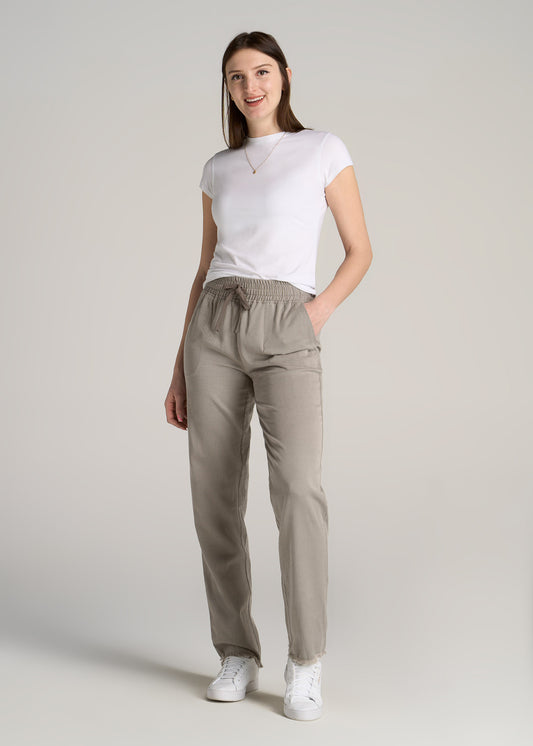    American-Tall-Women-Patch-Pocket-Twill-Pants-Taupe-Grey-full