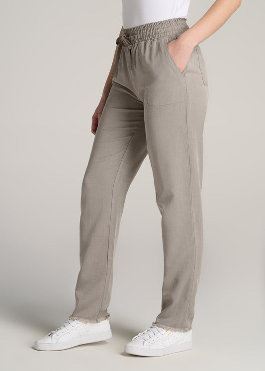         American-Tall-Women-Patch-Pocket-Twill-Pants-Taupe-Grey-side